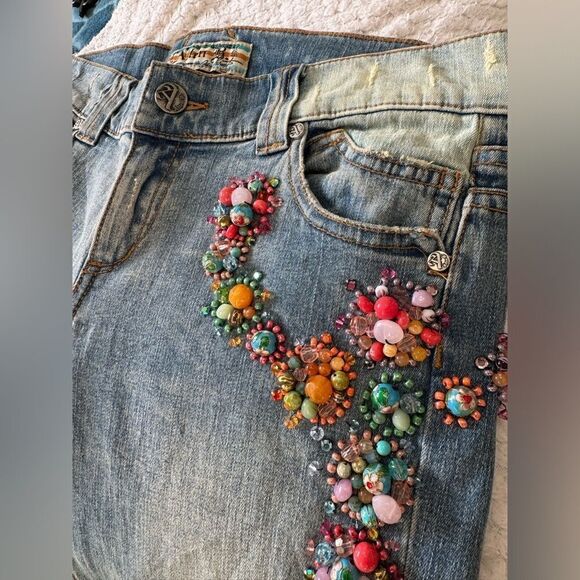 COPY - Extremely RARE Vintage Allen B by Allen Schwartz Jewelled Jeans women’s … - Picture 9 of 15